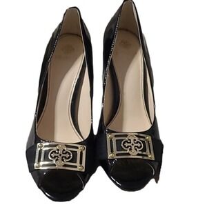 Isola black‎ with gold dress shoes